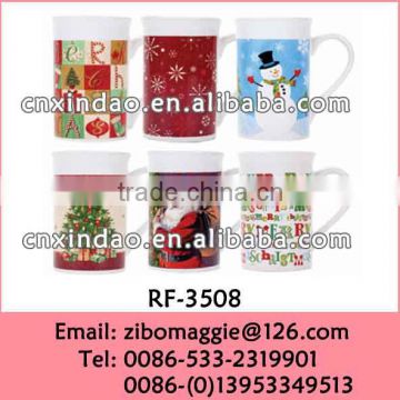 Professional Zibo Made New Christmas Designed Ceramic Beautiful Tea Travel Cups with Wholesale Price