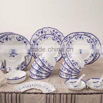 Fine bone china 22pcs dinnerware set with blue flower