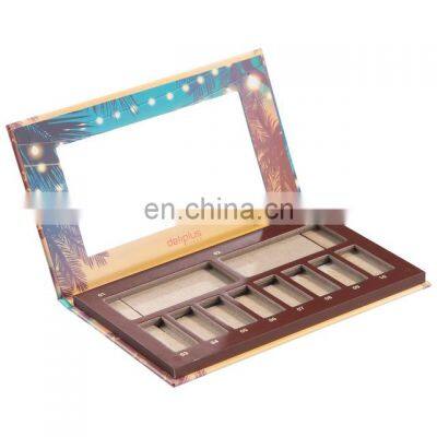 Custom Makeup Cosmetic Paper Cardboard Case Empty Eye Shadow Eyeshadow Palette Packaging Box With Mirror