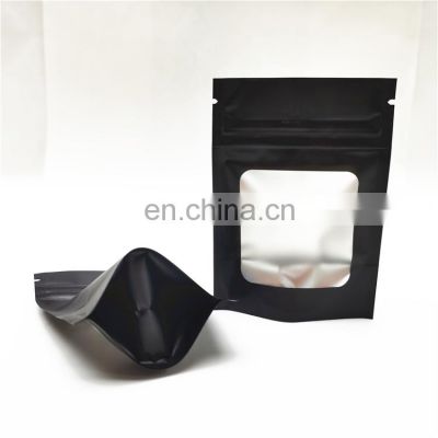 Custom Clear window transparent pouch aluminum foil packaging stand up pouch zip lock bags with logo