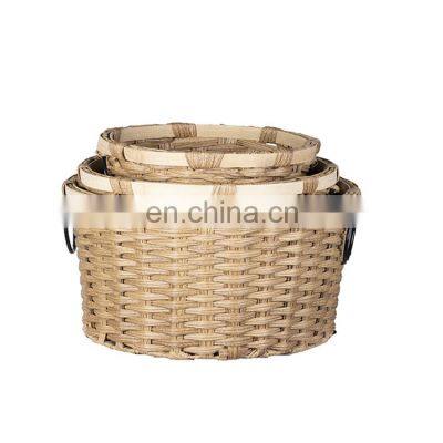 K&B round wicker vegetable fruit basket small round wicker fruit basket with handle