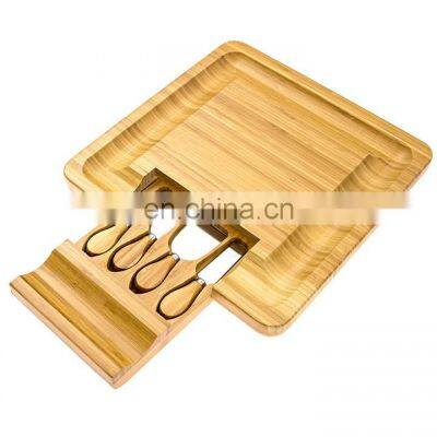 Wholesale Wooden Cheese Board Cutting Board With Drawer For Kitchen Use