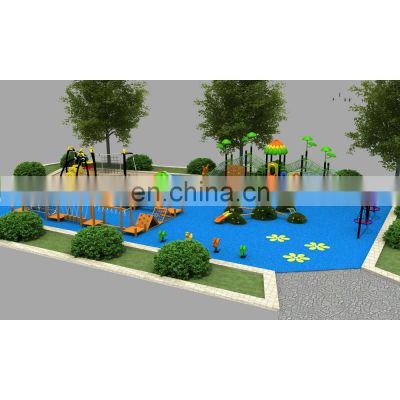 Kindergarten Mushroom theme Children Outdoor Plastic Slide Playground Equipment Kids Amusement Park Sets with Swing for sale