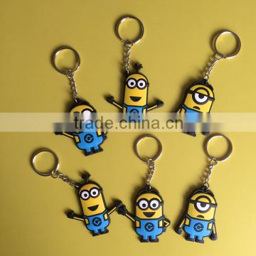 2015 custom 2D soft PVC keychain, cheap bulk 3D rubber key rings, plastic keychain