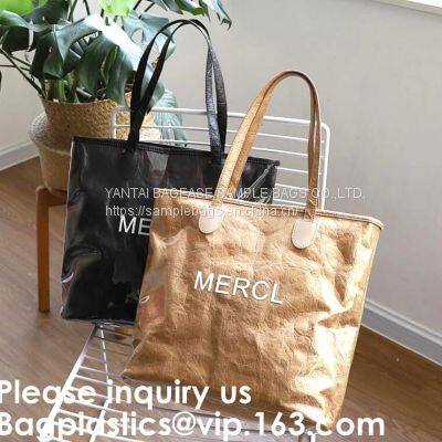 Reusable Promotional Green Tyvek Shopping Tote BagWaterproof Washable Eco k Handy Makeup Cosmetic Clutch Bag Cases photo-5