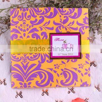 2016 Hot Sale Gold Folded Wedding Invitation Card