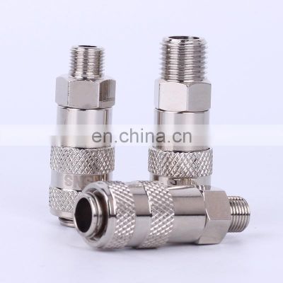 SNS BLSM Series metal zinc alloy fast 2 pin pneumatic quick self-locking couplers fitting