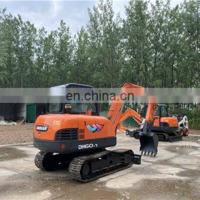 Used 100% Korean construction 6 ton weight original engine and pump Doosan DH60-7 Crawler excavator on promotion