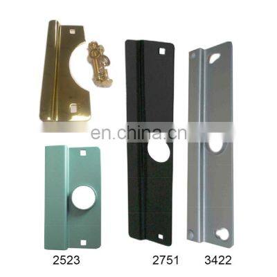 Out-swinging doors silver/black steel door lock latch protector