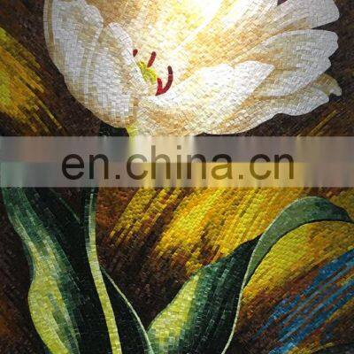 Flower Pattern Wall Tiles Mosaic Art Mural, Art Glass Mosaic Mural,rose Pattern Mural Mosaic Tile Flower Prices