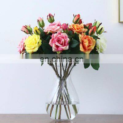 Top Quality Faux Plants Flower Real Touch Rose 47cm Artificial Roses Flowers For Diy Bouquets Wedding Party Home Decor