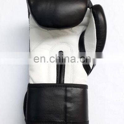 Cow Hide Leather Boxing Black White Custom Logo Boxing Gear Best Selling Boxing Mitten photo-2