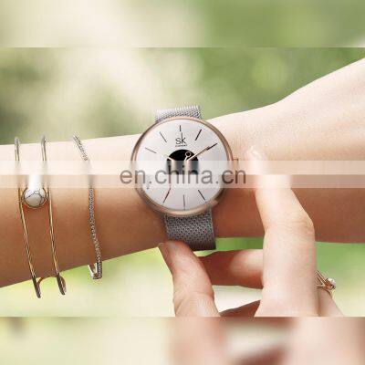 SHENGKE Casual Ladies Watch Simple Dial Stainless Steel Milanese Mesh Strap Quartz Movement Watches Alloy Case Wristwatch K0041L photo-5