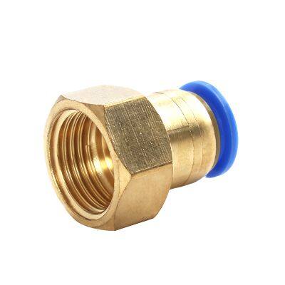 PCF Series Pu Hose Connector Female Straight Pneumatic One Touch Brass Fittings photo-2