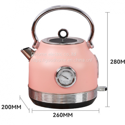 English pink electric kettle 1.8L household large capacity 304 stainless steel kettle kettle