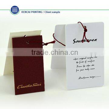 China Fashion Design CUstom Eco-Friendly Paper Clothing Hang Tag