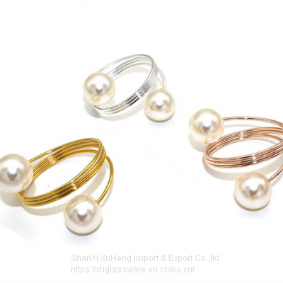 Elegant Pearl Napkin Ring Wedding Dinner Table Accessories Decoration