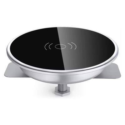 15W Fast Wireless Charging Station Pad Aluminum Alloy Mobile Phone Adapter Built-in Furniture desk hidden wireless charger