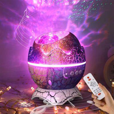 Dinosaur Egg Star Projector Ocean Wave Night Light Projector With BT Speaker Remote Control White Noise Machine Gifts For Kids