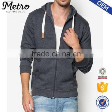 Dark Grey Zip up Plain Hoodies for Men Wholesale custom Design Hoodies