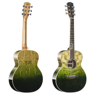 Гитара акустическая деревянная с цельным верхом одиночного размера 36 Otis D-MINI для студентов AM-зеленый цвет