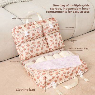 Wholesale Girls Cute Large-capacity Lightweight Travel Bag Student Travel Duffel Bag Oxford Cloth Wear-resistant Waterproof Storage Bag Shoulder Bag photo-3