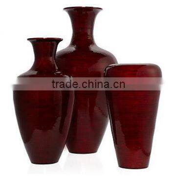 High quality best selling eco friendly spun red lacquer bamboo vase in Viet Nam