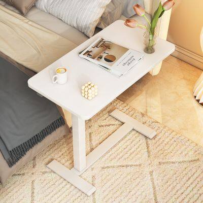 Modern Home Office Height Adjustable Gas Spring Small Snack Rolling Table Mobile Bed Sofa Side Desk with Hidden Casters