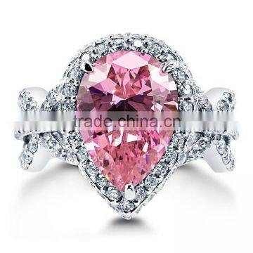 Wholesale Rhodium Plating Amethyst Diamond CZ Wedding Ring photo-4
