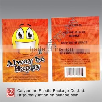 smiley face plastic bags/ happy face hot selling zipper bags