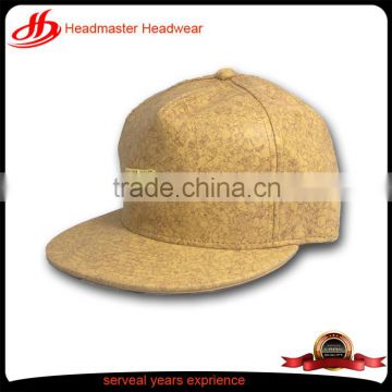 Sample custom blank 6 panel pu hip hop leather snapback cap strap back hat