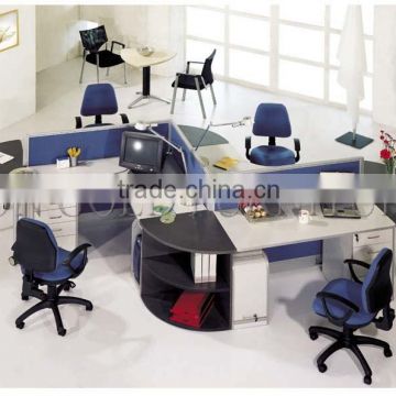 Modern Curved Wooden Office Workstation S Shape Cubicle Low Partion Desk (SZ-WS927)