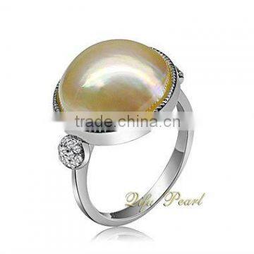 Jewelry 925 Silver Mabe Pearl Ring