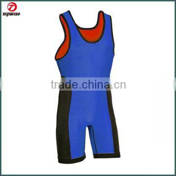 Weight-liffting wrestling singlet costume lightweight nylon elastane fabric for superior moisture