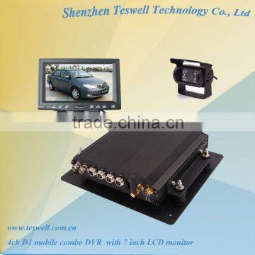 4ch GPS tracking and 3G realtime surveillance and transmission ce fcc certificates full D1 recording mobile dvr recorder