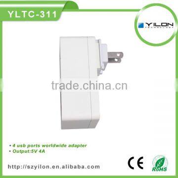 Electronic Type Portable Mobile 4 Usb Wall Charger