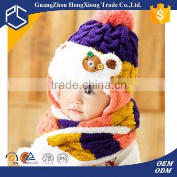 Wooly winter hats with ear flaps for girl