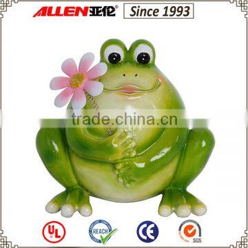 The Sitting Posture Lovely Frog Match Iron Flowers Decoration