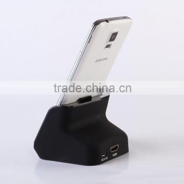 HDMI TV Output + USB Sync + Charge Docking Cradle Station for Samsung GALAXY S5 I9600 with dock mode