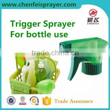 Plastic trigger sprayer 28 400 hand sprayer pump use in bottle discharge rate 0.8ml and ribbed clouse any color can be custom