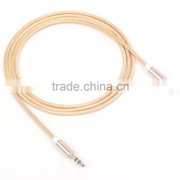 Metallic fabric 3.5mm Audio cable for speaker headset computer