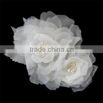 Sheer Flower Bridal Fascinator Hair Clip Bridal Hair Accessories