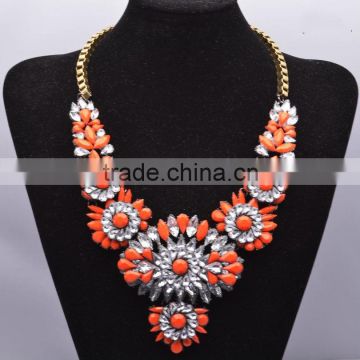 Fashion Charm Jewelry Pendant Chain Crystal Choker Chunky Statement bib Necklace NK024