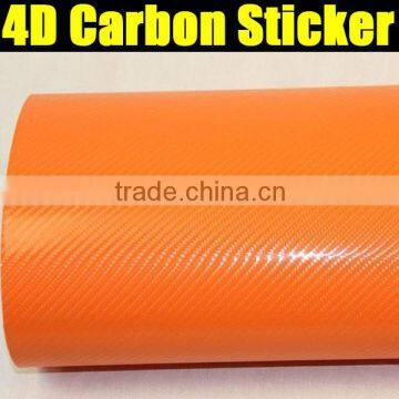 Most popular car color change film 4D carbon fiber sticker Orange Color 4D film