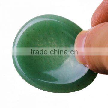 Wholesale Natural Green Adventurine Worry Thumb Semi Precious Stone Hand Carved Crystal Gifts