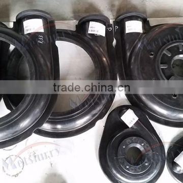 Long life slurry pump rubber parts