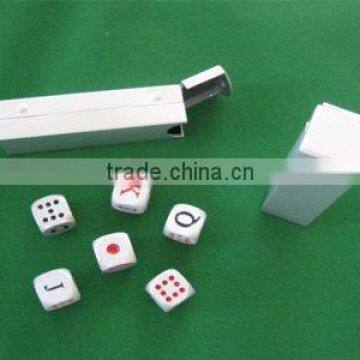 mini aluminum dice set with dots in size1.6*1.6*1.6cm