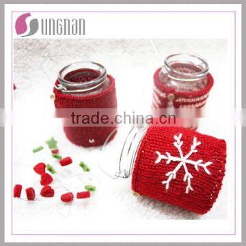 Fashion knit cup cosy for coffee warmer crochet mug sleeve set