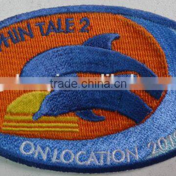 Blue dolphin full embroidery twill patches