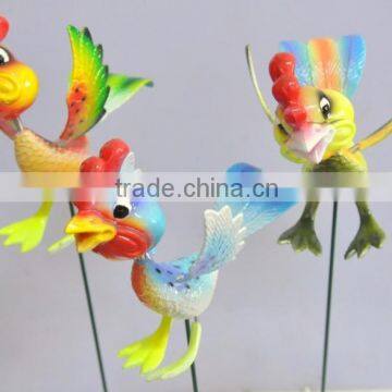 5 inch Plastic China Garden Decor Cock Garden Stake, Garden Animal Decor Ideas